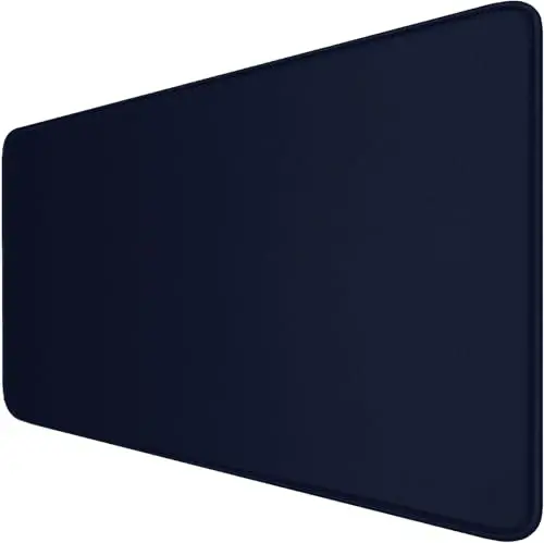 Large Extended Gaming Mouse Pad with Stitched Edges, Durable Non-Slip Natural Rubber Base, Waterproof Computer Keyboard Pad Mat for Esports Pros/Gamer/Desktop/Office/Home - Dark Blue - HSMIENK
