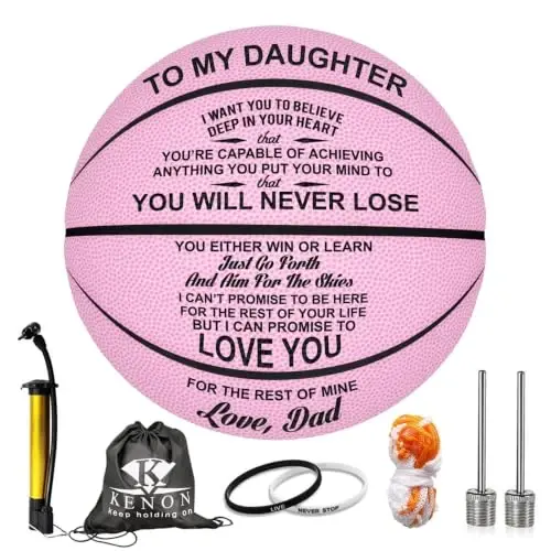 Kenon Customized Engraved Basketball Personalized Basketball for Daughter Son Granddaughter Grandson Nephew Niece Christmas Birthday Gifts - You Will Never Lose - 1