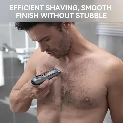 kensen Body Hair Trimmer for Men - Manscape Electric Shavers for Men, Rechargeable Pubic Hair Trimmer with Replaceable Ceramic Blade Head IPX7 Waterproof Wet/Dry Groin Trimmers Ball Shaver (Black) - 4