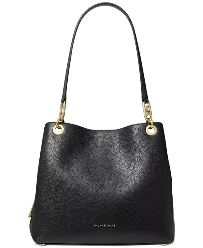 Kensington Large Leather Tote-Black - MICHAEL KORS