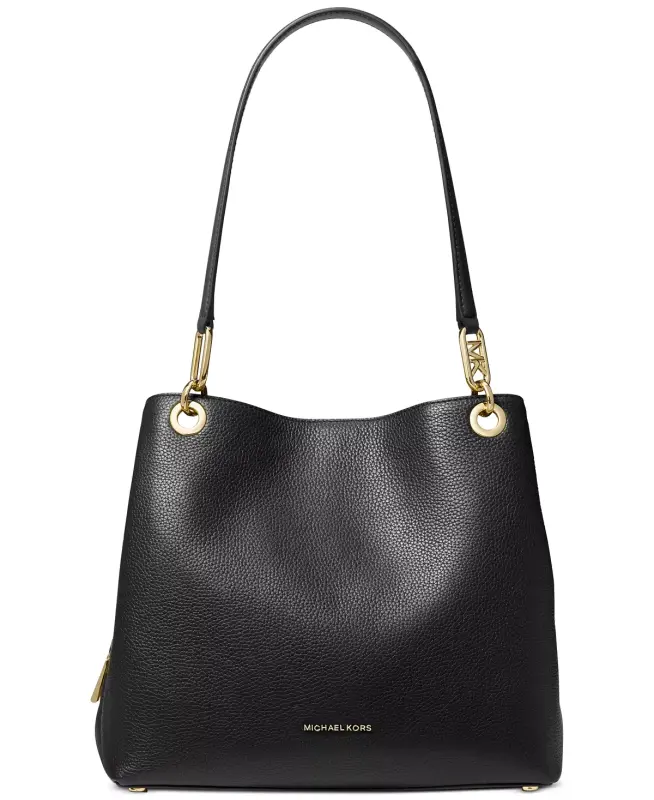 Kensington Large Leather Tote Bag - Black - 1
