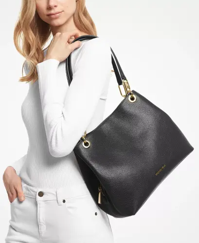 Kensington Large Leather Tote Bag - Black - 2