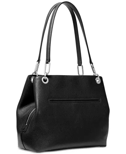 Kensington Large Leather Tote Bag - Black/silver - 4
