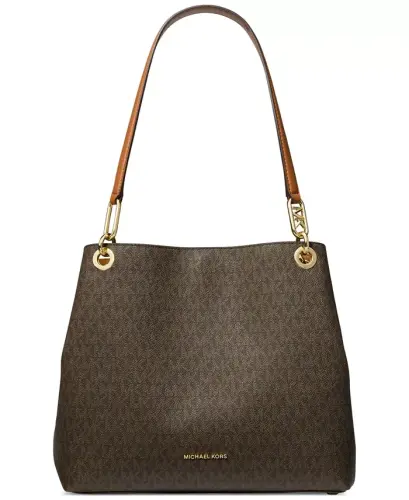 Michael Kors Kensington Large Logo Shoulder Tote - Brn/acorn 