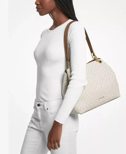 Kensington Large Logo Shoulder Tote-Vanilla/acrn - MICHAEL KORS (1)
