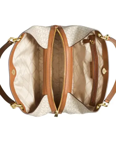 Kensington Large Logo Shoulder Tote-Vanilla/acrn - 4