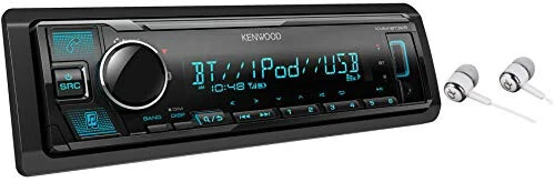 Kenwood Bluetooth USB MP3 WMA AM/FM Digital Media Player Dual Phone Connection Pandora Car Stereo Receiver/Free Alphasonik Earbuds - Kenwood (1)