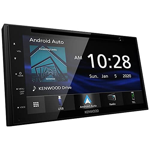 Kenwood DDX57S 6,8-дюймовый емкостный сенсорный экран, автомобильный DVD/CD-проигрыватель с CarPlay, Android Auto и Bluetooth, AM/FM-радио, MP3-плеер, USB-порт, двойной DIN, 13-полосный эквалайзер, SiriusXM. - 4