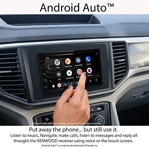Kenwood DDX57S 6.8-Inch Capacitive Touch Screen, DVD CD Car Stereo with CarPlay, Android Auto, and Bluetooth, AM/FM Radio, MP3 Player, USB Port, Double DIN, 13-Band EQ, SiriusXM - 6