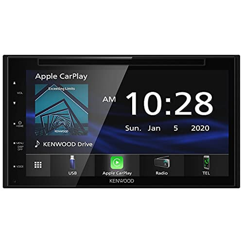 Kenwood DDX57S 6.8-Inch Capacitive Touch Screen, DVD CD Car Stereo with CarPlay, Android Auto, and Bluetooth, AM/FM Radio, MP3 Player, USB Port, Double DIN, 13-Band EQ, SiriusXM - 1