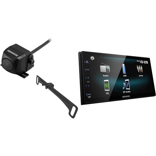 KENWOOD DMX129BT 6.8 Inch LCD Touchscreen Digital Media Car Stereo, Bluetooth Audio and Hands Free Calling, Double Din | Plus KENWOOD CMOS-230LP Universal Backup Camera - 1