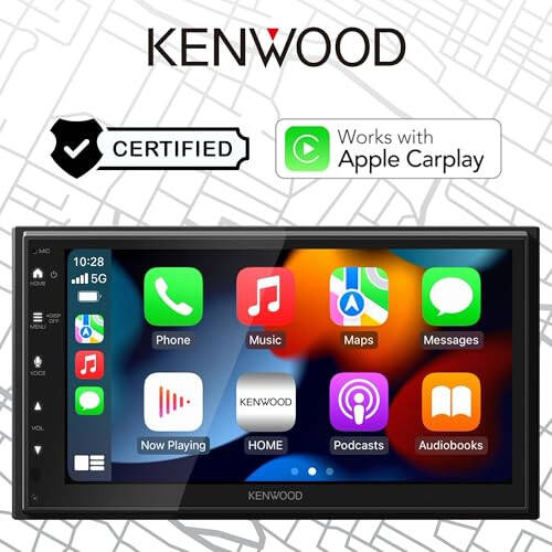KENWOOD DMX4710S Digital Car Stereo (50W x 6-Ch), Apple CarPlay & Android Auto Compatible, Bluetooth-Enabled Head Unit with 6.8