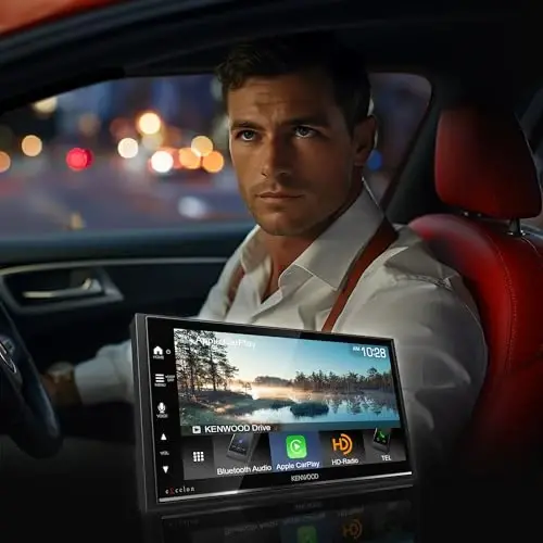 KENWOOD DMX709S eXcelon 6.95-Dyuymli Sig'imli Sensorli Ekran, Avtomobil Stereosi, CarPlay va Android Auto, Bluetooth, AM/FM HD Radio, MP3 Player, USB Porti, Double DIN, 13-Band EQ, SiriusXM - 6