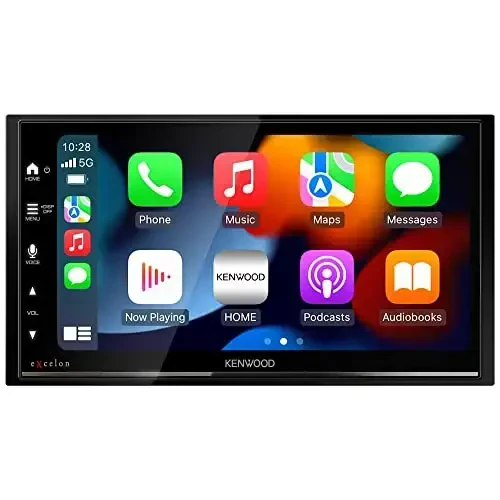 KENWOOD DMX709S eXcelon 6.95-Inch Capacitive Touch Screen, Car Stereo, CarPlay and Android Auto, Bluetooth, AM/FM HD Radio, MP3 Player, USB Port, Double DIN, 13-Band EQ, SiriusXM - Kenwood