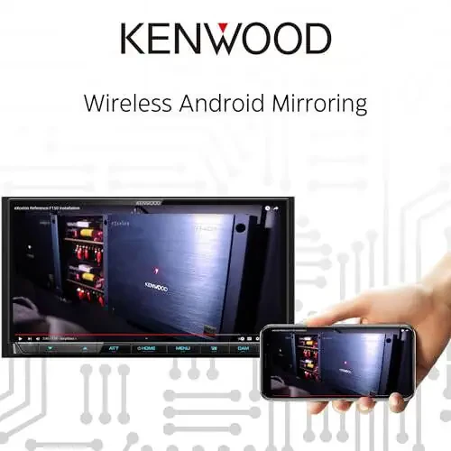 KENWOOD DMX9708S 6.95 dyuymli sig'imli sensorli ekran, avtomobil stereosi, simli va simsiz CarPlay va Android Auto, Bluetooth, AM/FM radio, MP3 pleer, USB port, ikki DIN, 13 diapazonli EQ, SiriusXM… - 7