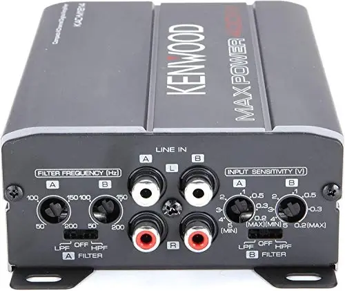Kenwood KAC-M1814 4-Channel Compact Bridgeable Marine/Motorsports 400W Max Power Digital Amplifier - 5