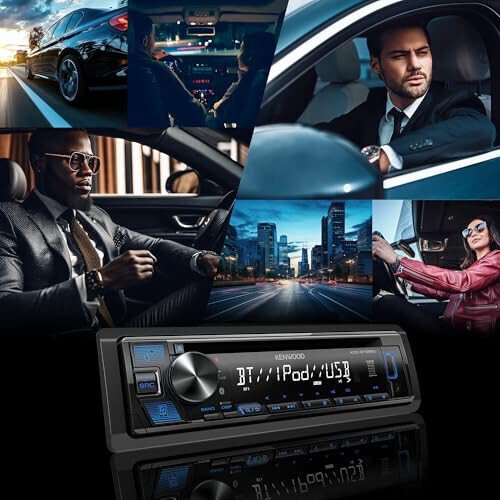 KENWOOD KDC-BT282U CD Car Stereo - Single Din, Bluetooth Audio, USB MP3, FLAC, Aux in, AM FM Radio, Detachable face with White 13-Digit LCD Display and Blue Button Illumination - 5