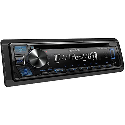 KENWOOD KDC-BT282U CD Car Stereo - Single Din, Bluetooth Audio, USB MP3, FLAC, Aux in, AM FM Radio, Detachable face with White 13-Digit LCD Display and Blue Button Illumination - 2