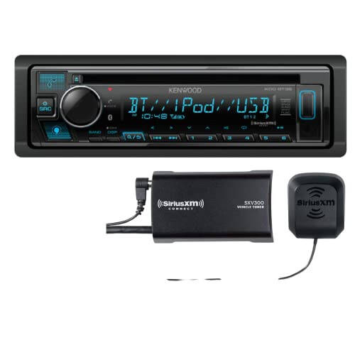 KENWOOD KDC-BT35 CD Receiver, Bluetooth,Alexa Built-in, Front USB & AUX, Variable Illumination, SiriusXM Ready, Spotify, Pandora Link for iPhone or Android Phone | Plus SXV300V1 SiriusXM Tuner - 1