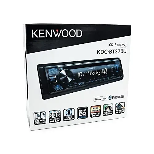 KENWOOD KDC-BT370U CD автомагнитола с Bluetooth, AM/FM радио, фронтальный мощный USB, встроенная Alexa - 6
