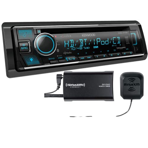 KENWOOD KDC-X705 CD pleyeri Bluetooth, HD Radio, Alexa, Spotify va Pandora bilan birlashtirilgan, iPhone yoki Android telefonlar uchun, SiriusXM Read, (3) 5 Volt Pre-Outs | Bundan tashqari SXV300V1 SiriusXM tyuner. - Kenwood