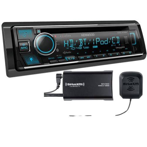 KENWOOD KDC-X705 CD Receiver with Bluetooth, HD Radio, Alexa Built-in, Spotify and Pandora Link for iPhone or Android Phones, SiriusXM Ready, (3) 5Volt Pre-Outs | Plus SXV300V1 SiriusXM Tuner - 1