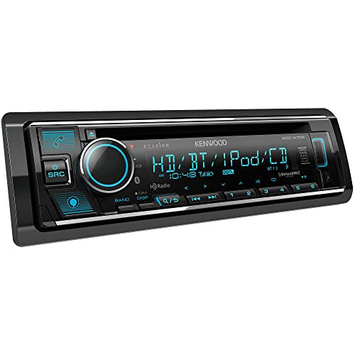 KENWOOD KDC-X705 Single DIN CD Receiver with Bluetooth, HD Radio, Alexa Built-in, Spotify and Pandora Link for iPhone or Android Phones, SiriusXM Ready, (3) 5Volt Pre-Outs - 2