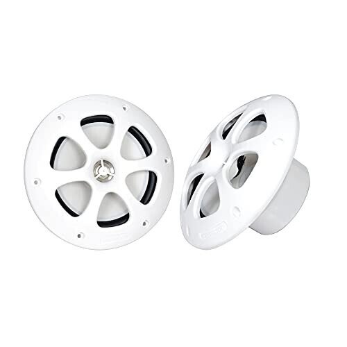 Kenwood KFC-1613MRB/W 6.5 Inch 2 Way Coaxial Waterproof Marine/Motorsports/Car Speakers, Pair, 4 OModazone, 100 Peak Watts (White) - Kenwood