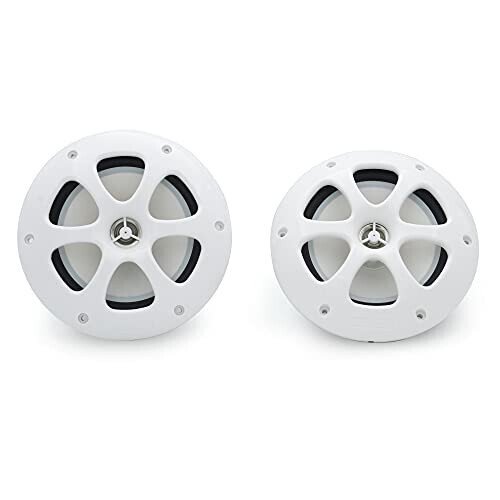 Kenwood KFC-1613MRB/W 6.5 Inch 2 Way Coaxial Waterproof Marine/Motorsports/Car Speakers, Pair, 4 OModazone, 100 Peak Watts (White) - 4