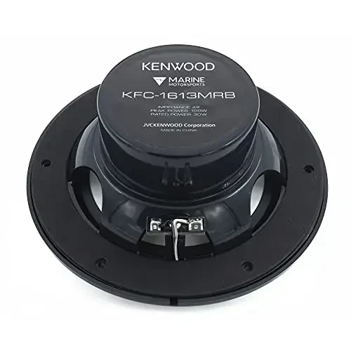 Kenwood KFC-1613MRB/W 6.5 Inch 2 Way Coaxial Waterproof Marine/Motorsports/Car Speakers, Pair, 4 OModazone, 100 Peak Watts (Black) - 7