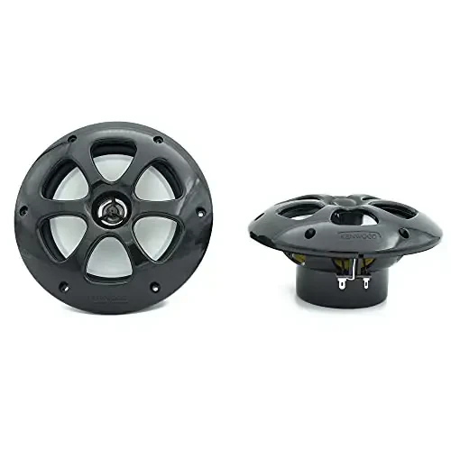 Kenwood KFC-1613MRB/W 6.5 Inch 2 Way Coaxial Suv o'tkazmaydigan dengiz/motorsport/avtomobil dinamiklari, juft, 4 OModazone, 100 Peak Watts (Qora) - 4