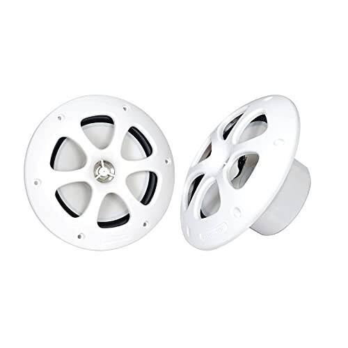 Kenwood KFC-1613MRB/W 6.5 Inch 2 Way Coaxial Waterproof Marine/Motorsports/Car Speakers, Pair, 4 OModazone, 100 Peak Watts (White) - 1