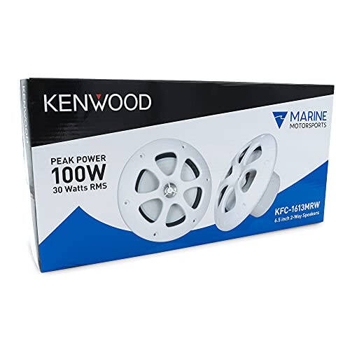 Kenwood KFC-1613MRB/W 6.5 Inch 2 Way Coaxial Waterproof Marine/Motorsports/Car Speakers, Pair, 4 OModazone, 100 Peak Watts (White) - 7