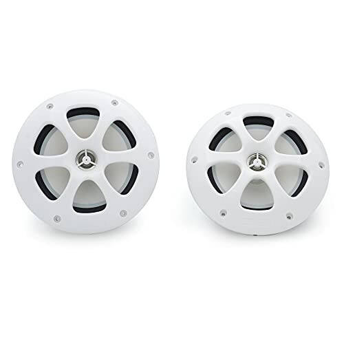 Kenwood KFC-1613MRB/W 6.5 Inch 2 Way Coaxial Waterproof Marine/Motorsports/Car Speakers, Pair, 4 OModazone, 100 Peak Watts (White) - 4