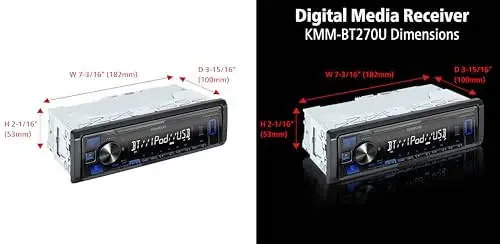 KENWOOD KMM-BT270U Bluetooth Digital Media Car Stereo Receiver with USB Port – AM/FM Radio, MP3 Player, High Contrast LCD, Detachable Face Plate, Single DIN, 13-Band EQ - 5