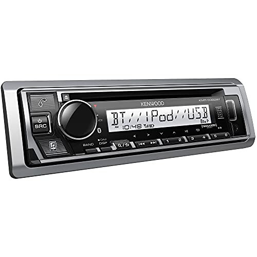 KENWOOD KMR-D382BT (50W x 4Ch) Bluetooth, qo'lsiz qo'ng'iroq, CD pleyer, USB, AM/FM radio, SiriusXM tayyor, har qanday ob-havo sharoitida ishlatiladigan avtomobil va qayiq audio qabul qilgich. - Kenwood (1)
