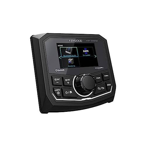 KENWOOD KMR-M300BT Marine Guage Receiver Weatherproof, 2.7 Inch LCD, Built in Amplifer, Bluetooth, Digital Media MP3 Player, No CD Player, USB Port, AM/FM/Weather Band Tuner, Rear Camera Input - 4