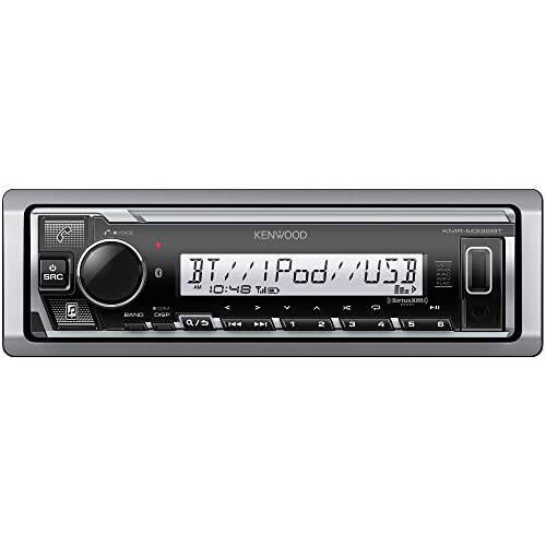 KENWOOD KMR-M332BT Car & Marine Stereo - Single Din, Bluetooth Audio, USB MP3, Aux in, AM FM Radio SiriusXM Ready, Weatherproof, Multi Color Illumination - 1