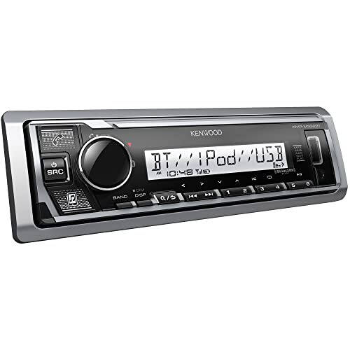 KENWOOD KMR-M332BT Car & Marine Stereo - Single Din, Bluetooth Audio, USB MP3, Aux in, AM FM Radio SiriusXM Ready, Weatherproof, Multi Color Illumination - 2