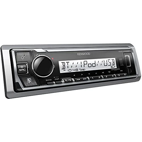 KENWOOD KMR-M332BT Car & Marine Stereo - Single Din, Bluetooth Audio, USB MP3, Aux in, AM FM Radio SiriusXM Ready, Weatherproof, Multi Color Illumination - Kenwood (1)