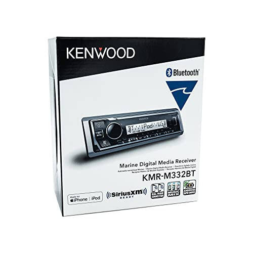 KENWOOD KMR-M332BT Car & Marine Stereo - Single Din, Bluetooth Audio, USB MP3, Aux in, AM FM Radio SiriusXM Ready, Weatherproof, Multi Color Illumination - 4