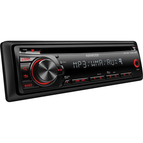 Kenwood Single DIN Bluetooth CD/AM/FM USB Auxiliary Input Car Stereo Receiver w/ Dual Phone Connection, Pandora/Spotify/iHeartRadio, Apple iPhone and Android Control with ALPHASONIK EARBUDS - Kenwood