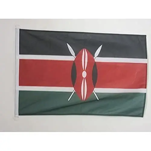 Kenya NAUTICAL Flag 18'' x 12'' - Kenyan flags 30 x 45 cm. - Banner 12x18 in for boat - AZ FLAG 