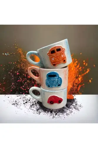 Керамическая чашка ручной работы в виде черепахи для чая, кофе, турецкого кофе, подарочная кружка - КРАСНЫЙСИНИЙОРАНЖЕВЫЙ - 1