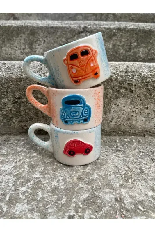 Керамическая чашка ручной работы в виде черепахи для чая, кофе, турецкого кофе, подарочная кружка - КРАСНЫЙСИНИЙОРАНЖЕВЫЙ - 2