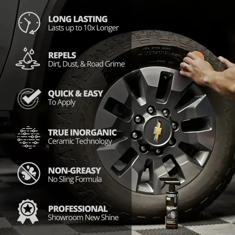 Керамическое покрытие для шин Cerakote Rapid Ceramic Tire Coat, долгий блеск для шин, быстрое высыхание, 236 мл - 1