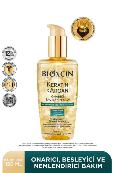 Keratin Argan Besleyici Onarıcı Saç Bakım Yağı 150 ml - Yıpranmış Ve Hassas Saçlar - 20