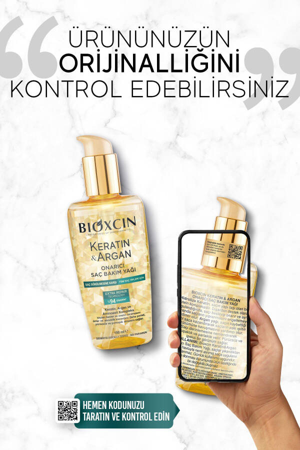 Keratin Argan Oziqlantiruvchi Tiklovchi Soch Parvarish Yog'i 150 ml - Shikastlangan Va Sezgir Sochlar Uchun - 10