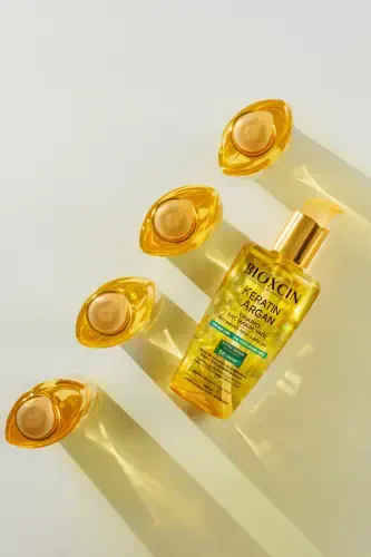 Keratin Argan Oziqlantiruvchi Tiklovchi Soch Parvarish Yog'i 150 ml - Shikastlangan Va Sezgir Sochlar Uchun - BIOXCIN (1)
