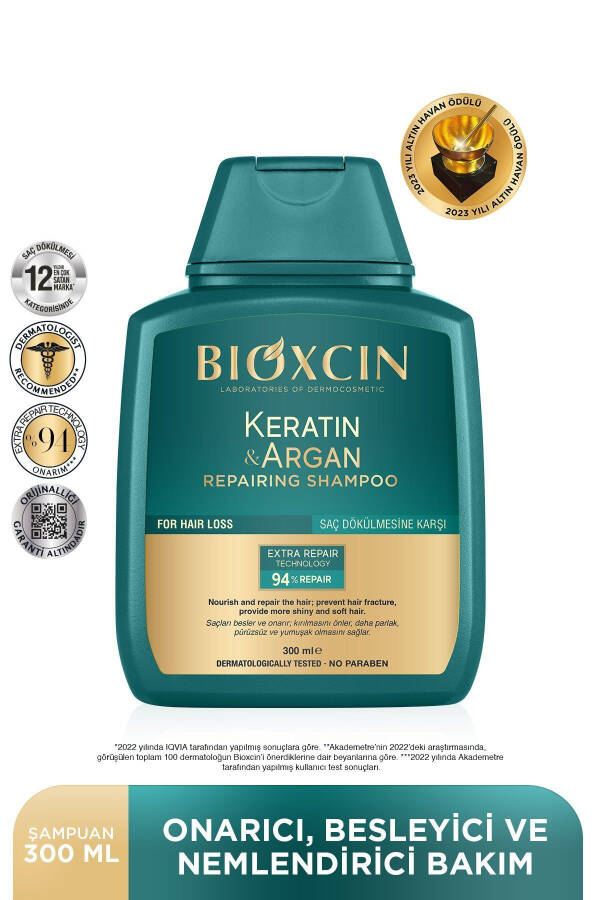 Keratin & Argan Tiklovchi Parvarish Shampo 300 ml - Shikastlangan Va Sezgir Sochlar Uchun - 22